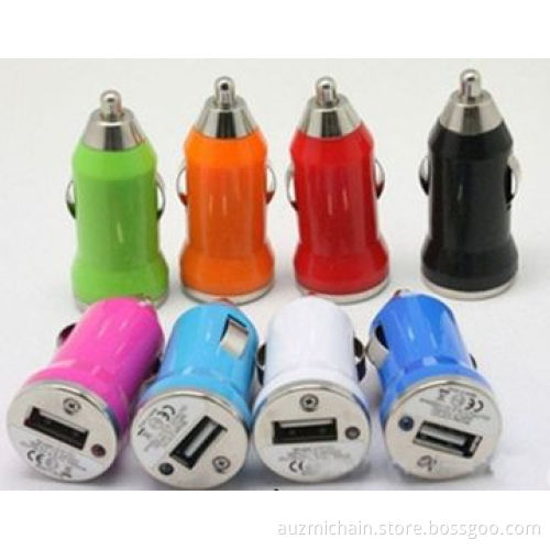 Mini USB Car Chargers for Mobile Phone, 12 to 24V DC Input Voltages